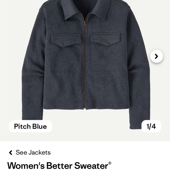Patagonia Women's Better Sweater® Zippered Fleece Chore Jacket navy blue - Picture 7 of 7